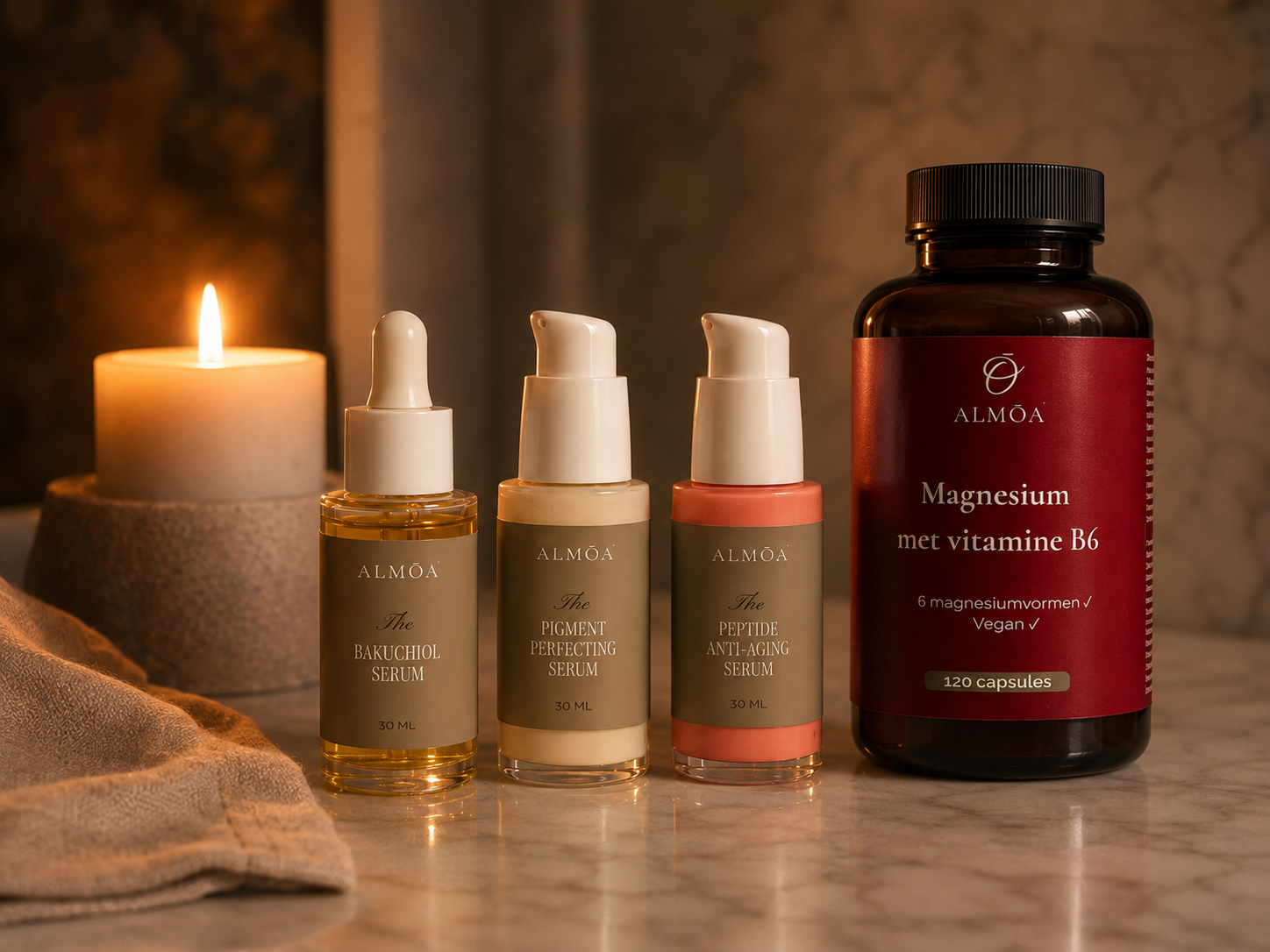 ALMŌA avondroutine met magnesium en verzorgende producten