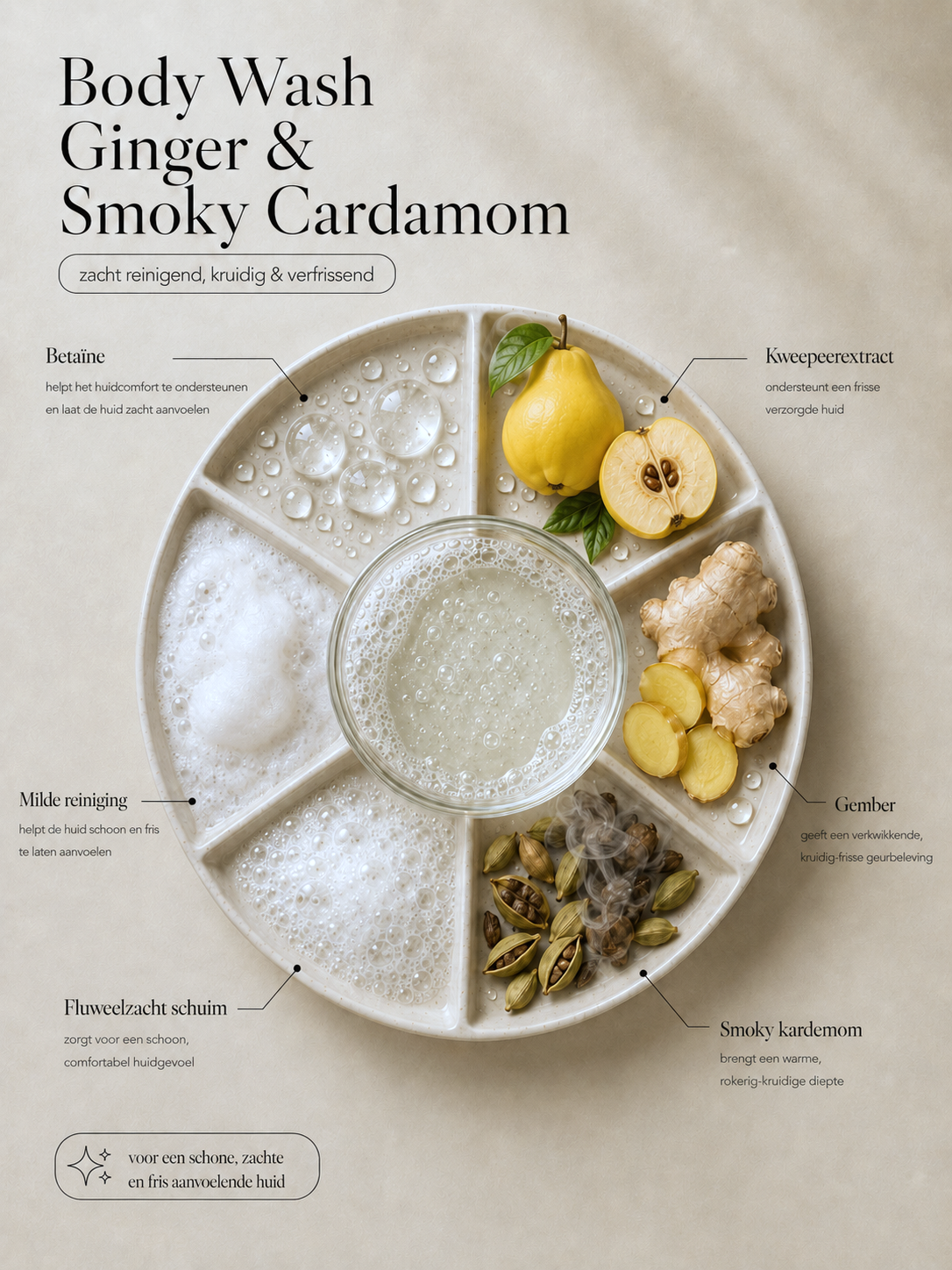 Ingrediënten Body Wash Ginger Smoky Cardamom